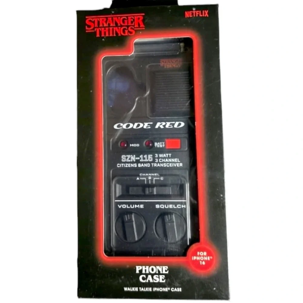 Stranger Things iPhone 16 Walkie Talkie Phone Case Code Red Netflix
